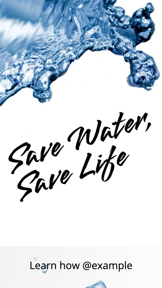 Save water Instagram story template, editable text