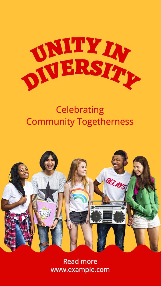 Unity in diversity  Instagram story template, editable text