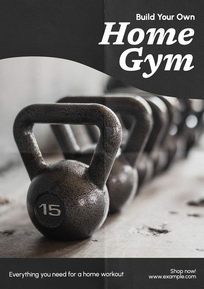 Home gym  poster template, editable text and design