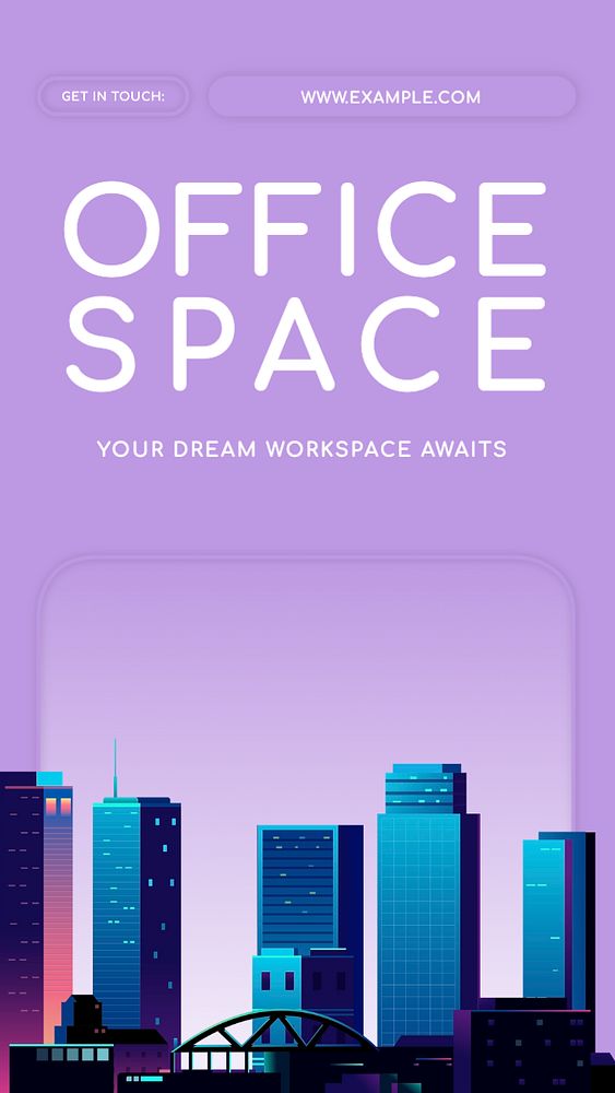 Office space Instagram story template, editable text