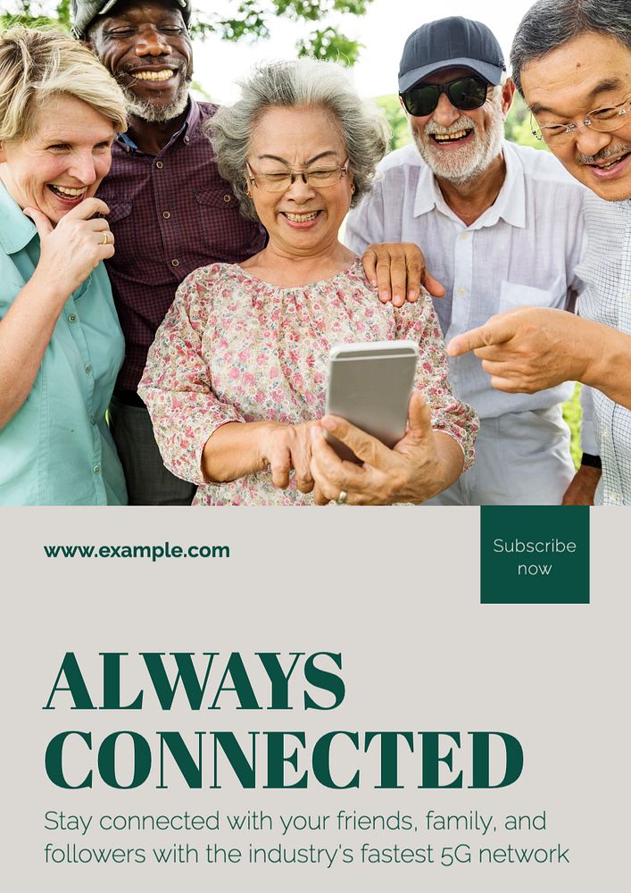 Always connected poster template, editable text and design