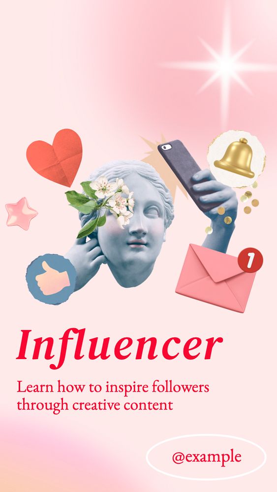 Influencer Instagram story template, editable text