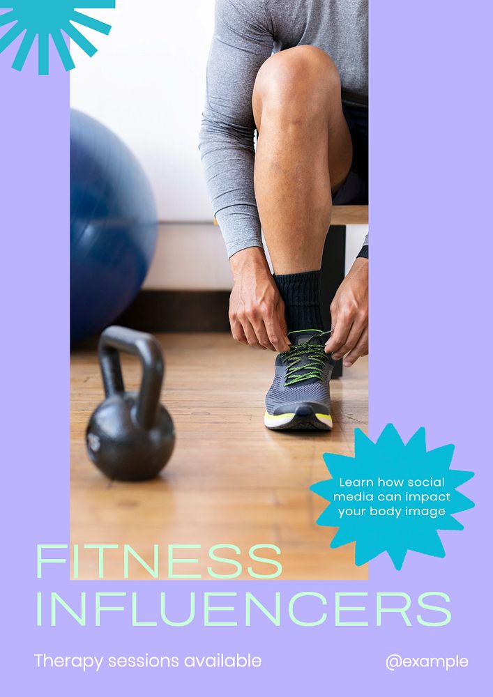 Fitness  poster template, editable text and design