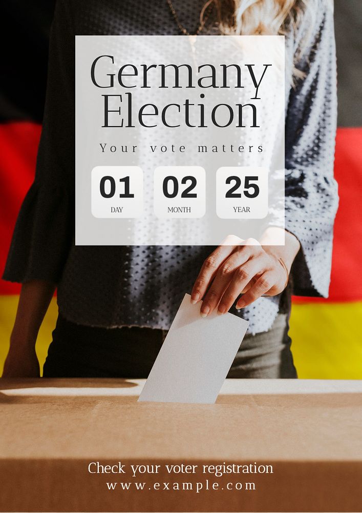 Germany election poster template, editable text and design