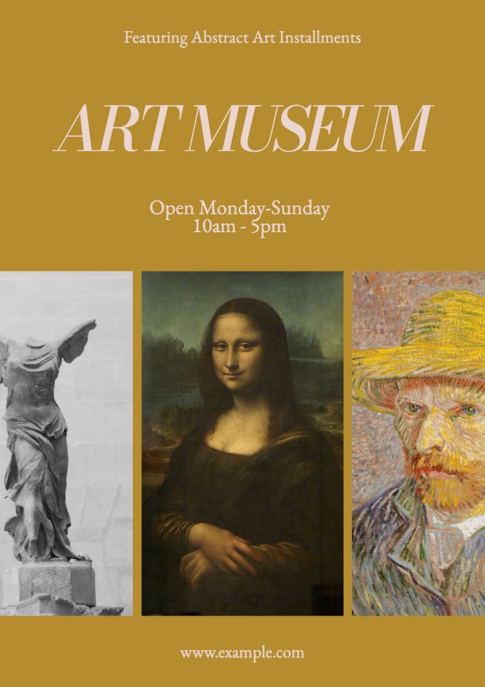 Modern museum poster template, editable text and design