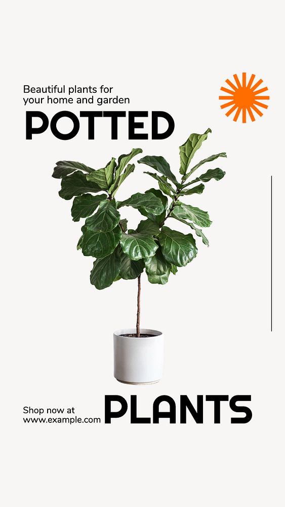 Potted plants Instagram story template, editable text