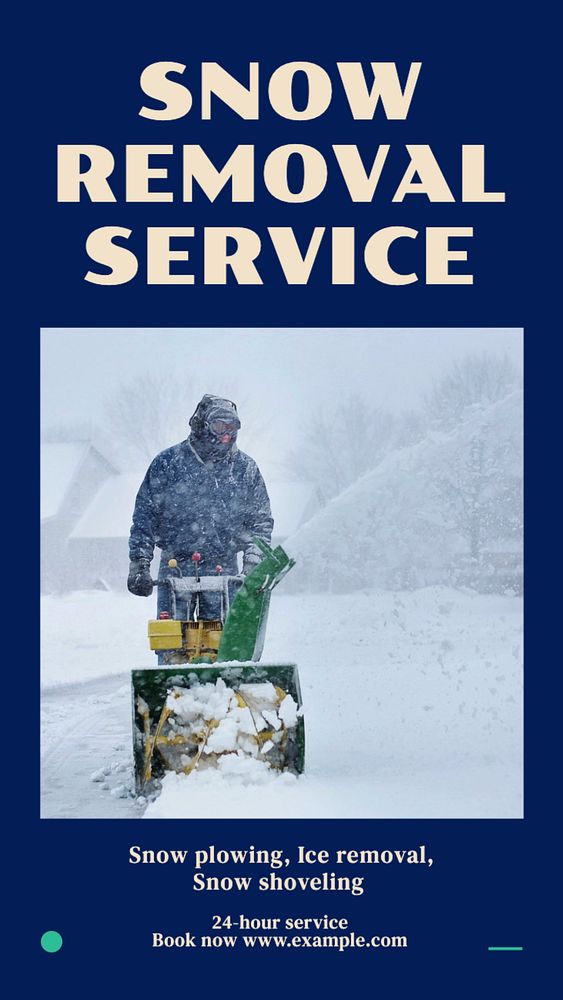 Snow removal service  Instagram story template, editable text