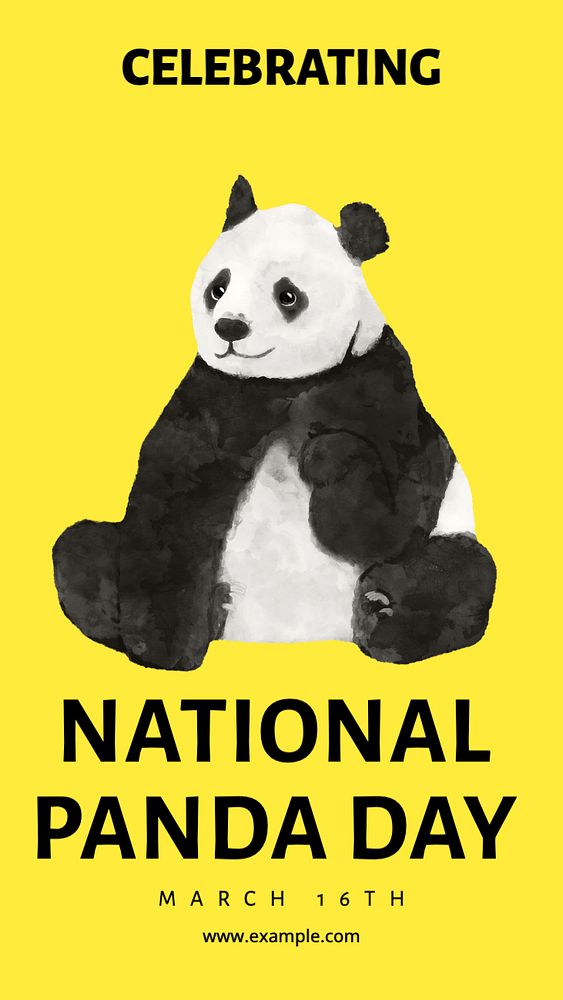 National Panda Day Instagram story template, editable text