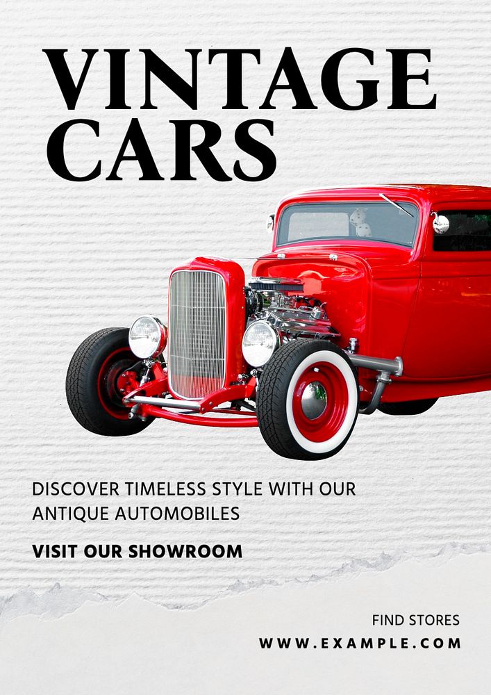 Vintage cars  poster template, editable text and design