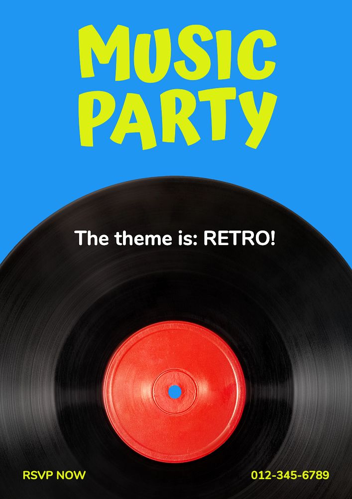 Music party  poster template, editable text and design