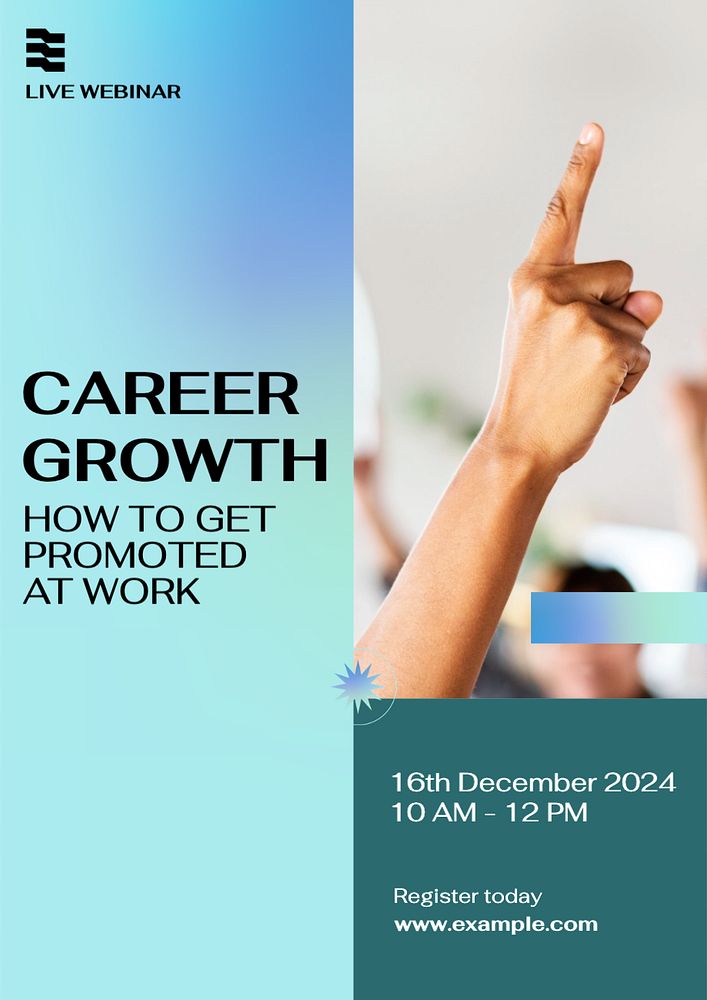 Career growth  poster template, editable text and design