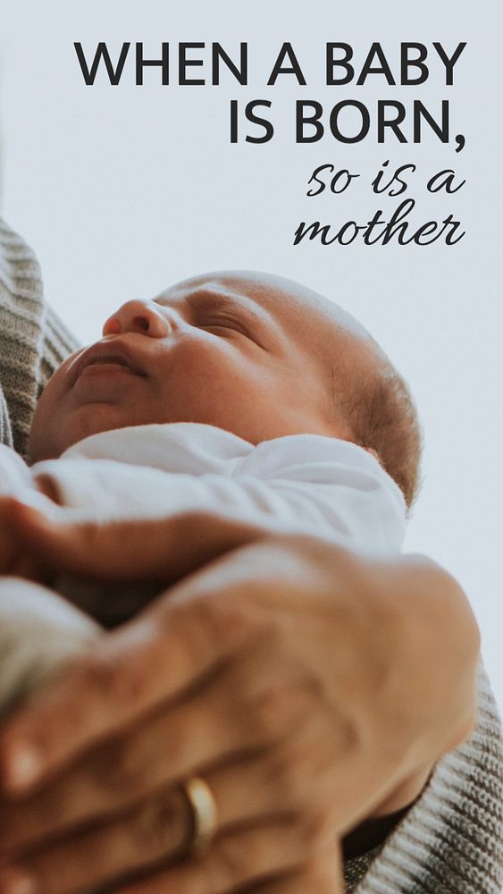 Mother & baby quote  Instagram story template, editable text