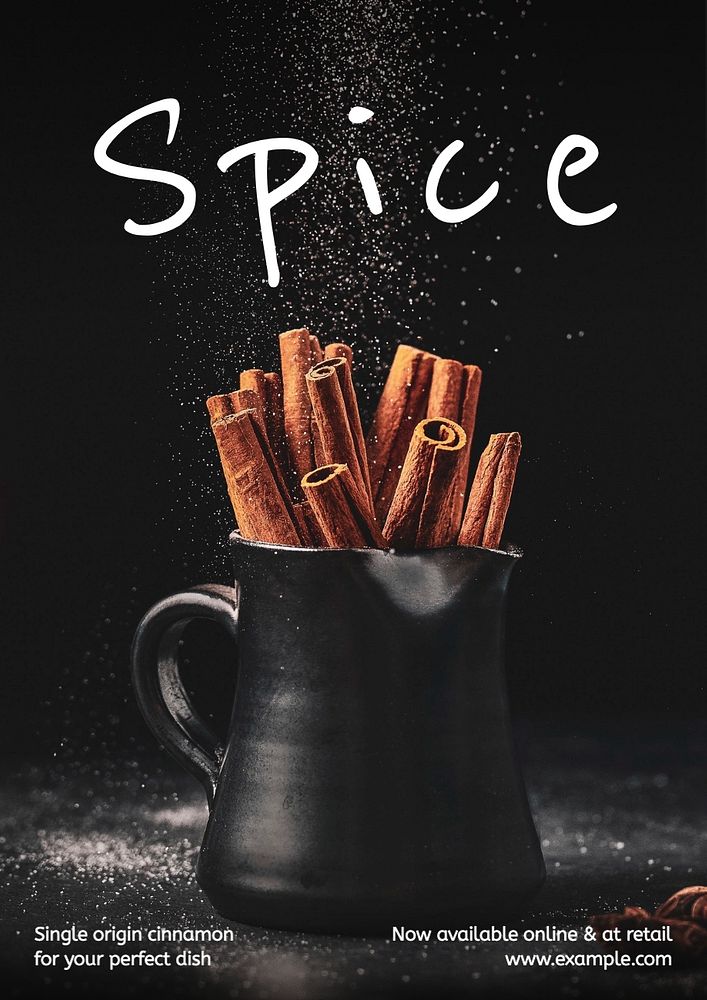 Spice product poster template, editable text and design