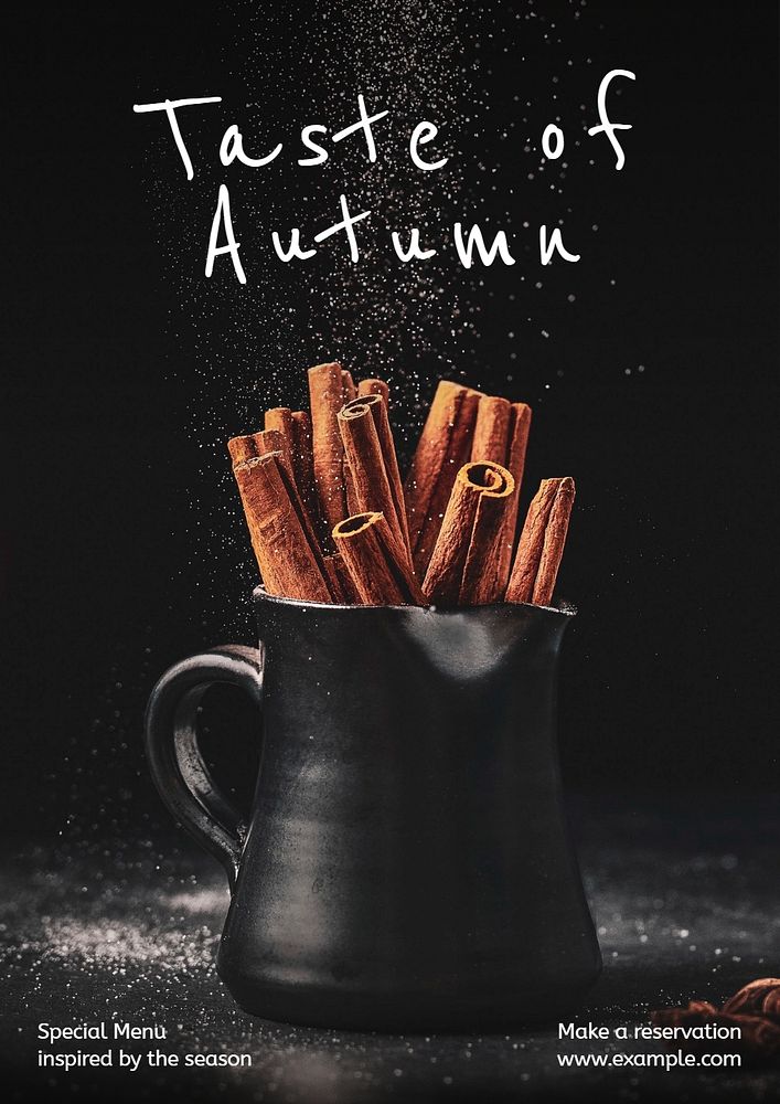 Autumn menu poster template, editable text and design