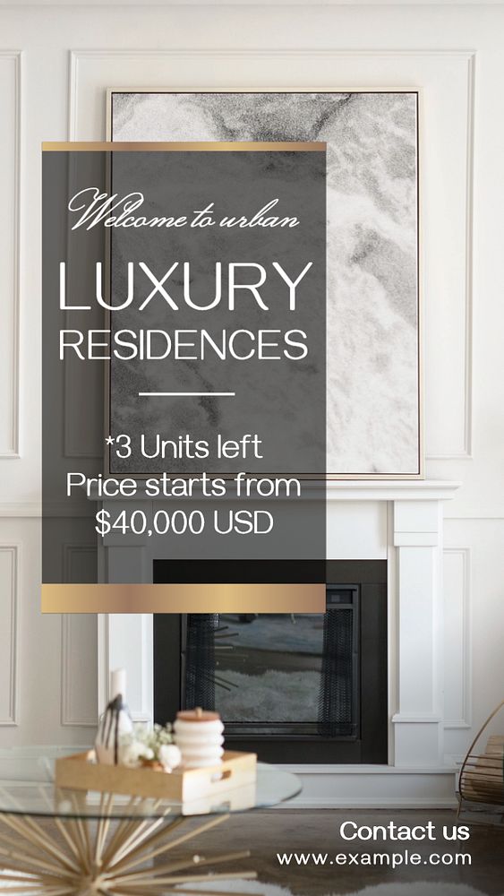 Luxury residence  Instagram story template, editable text