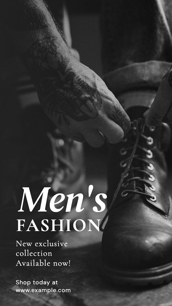 Men's fashion  Instagram story template, editable text