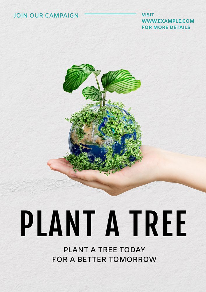 Plant a tree  poster template, editable text and design