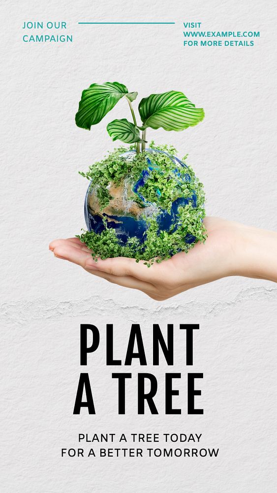 Plant a tree  Instagram story template, editable text