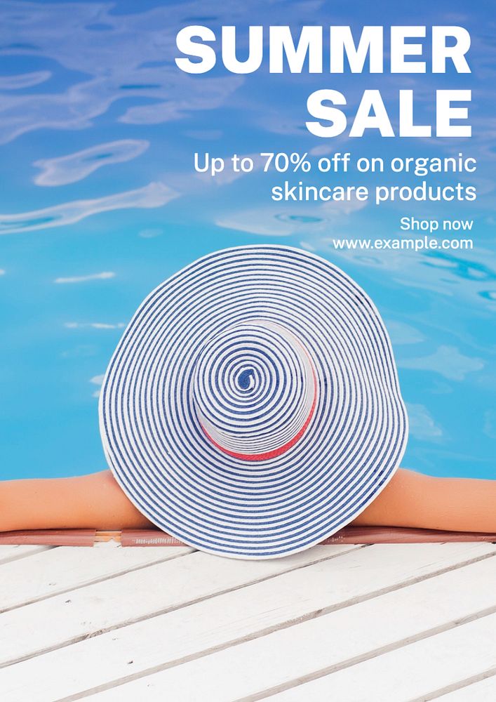 Summer sale  poster template, editable text and design