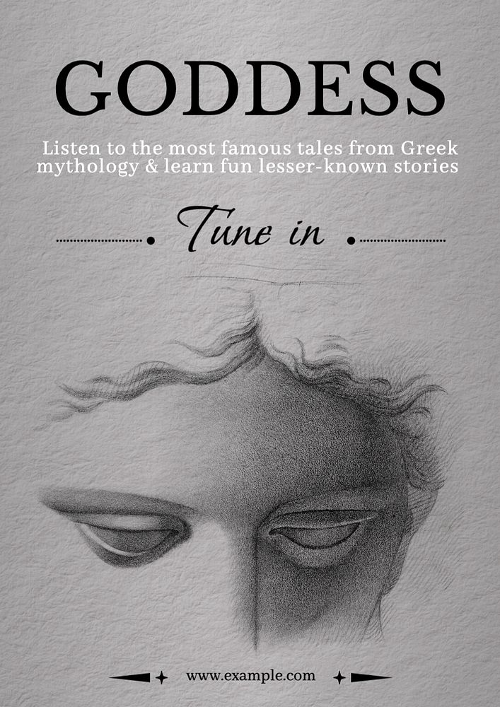 Goddess podcast  poster template, editable text and design