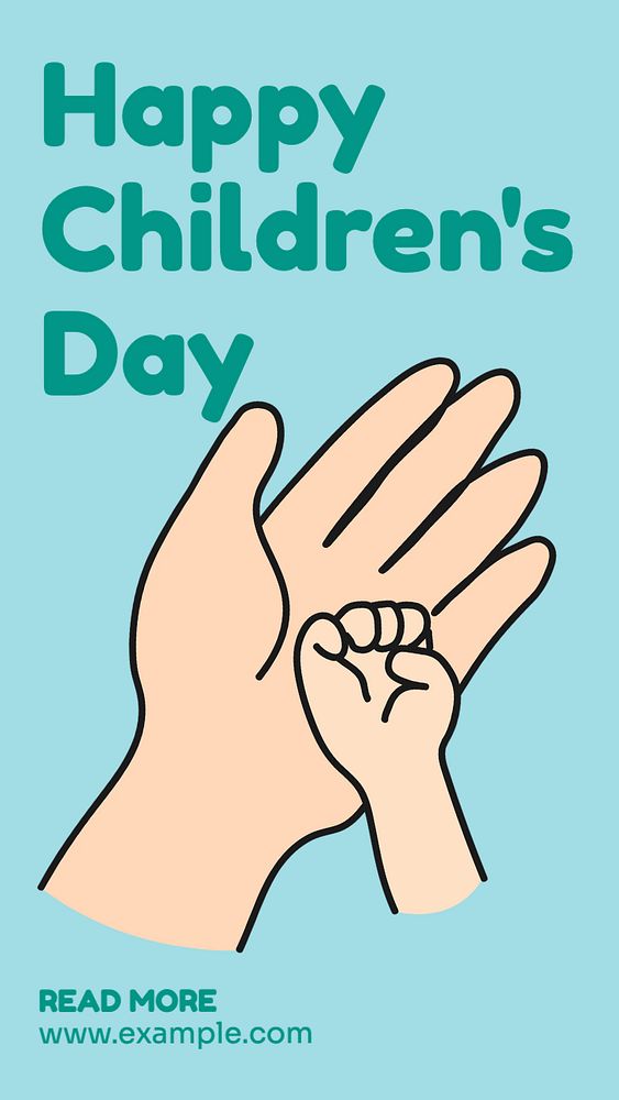 Children's day  Instagram story template, editable text