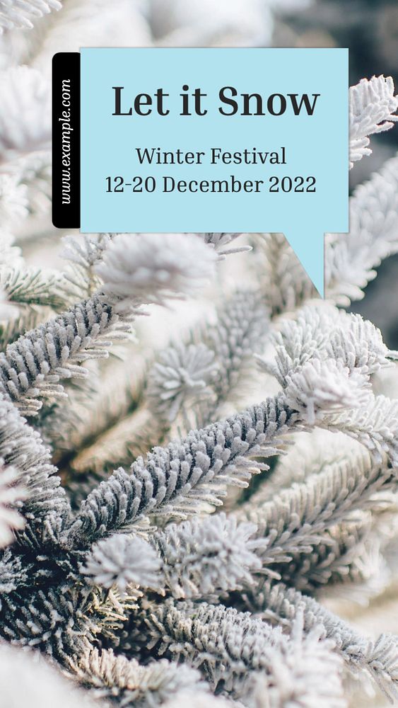 Winter snow festival  Instagram story template, editable text