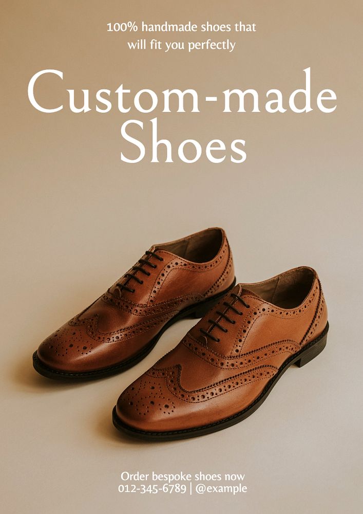 Custom-made shoes poster template, editable text and design