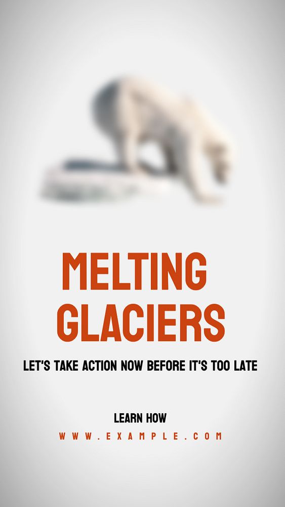 Glacier melt  Instagram story template, editable text