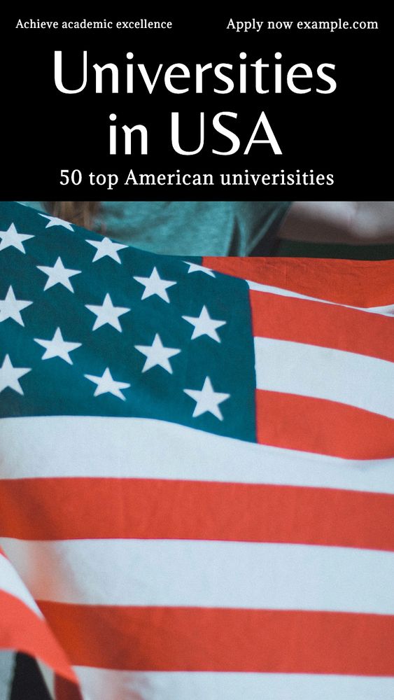 Study in USA  Instagram story template, editable text