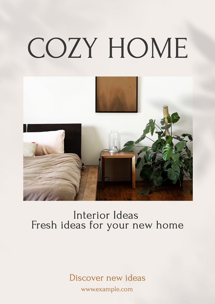 Home interior ideas  poster template, editable text and design