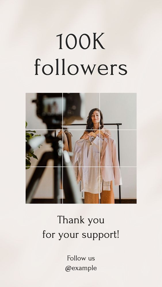 100k followers Instagram story template, editable text