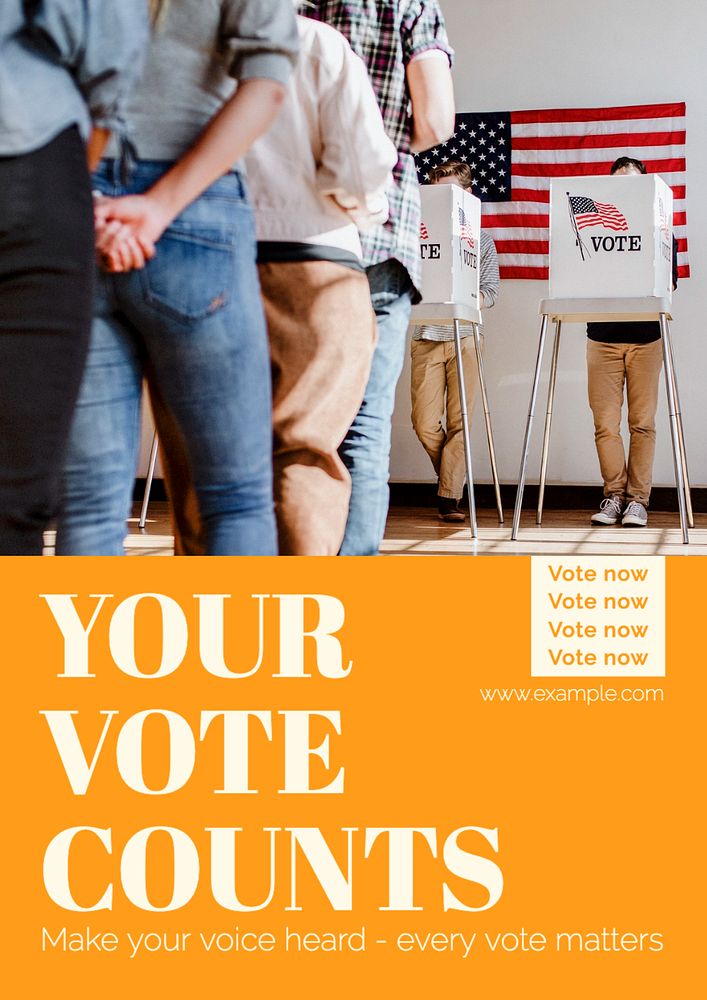 Voting poster template, editable text and design