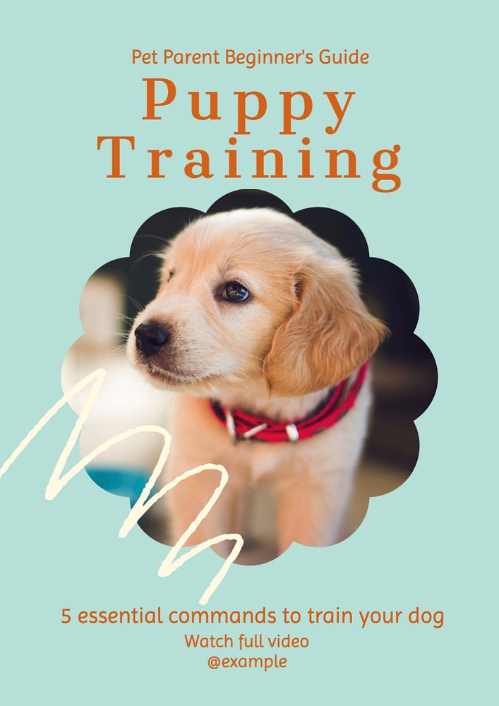 Dog training poster template, editable text and design