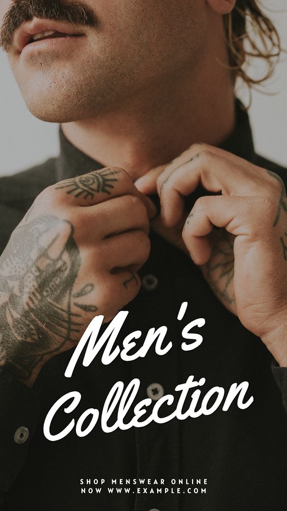 Men's collection  Instagram story template, editable text