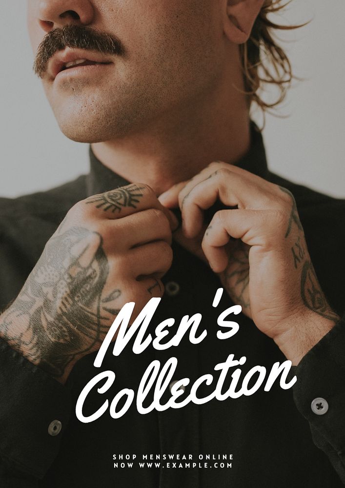 Men's collection  poster template, editable text and design