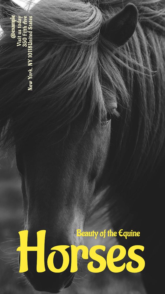 Beauty of horses Instagram story template, editable text