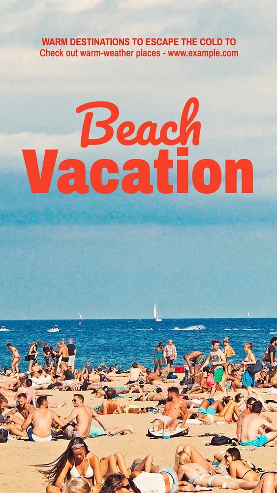 Beach vacation Instagram story template, editable text