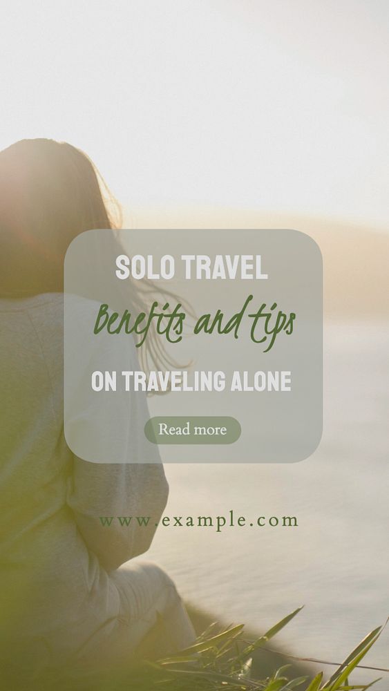 Solo travel  Instagram story template, editable text