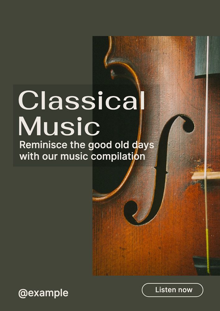 Classical music  poster template, editable text and design