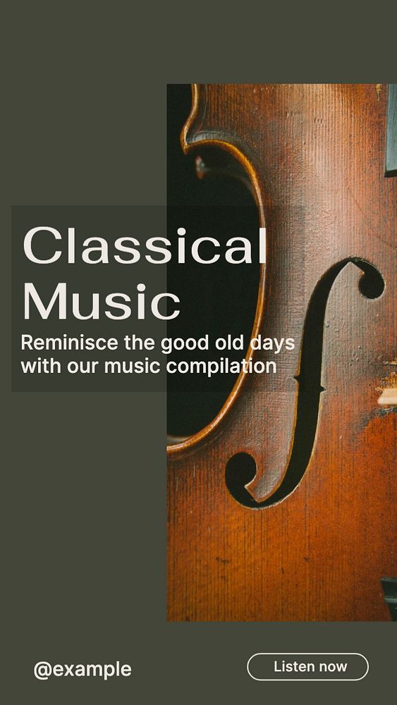 Classical music  Instagram story template, editable text