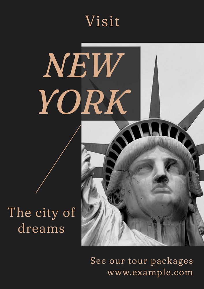 New york  poster template, editable text and design