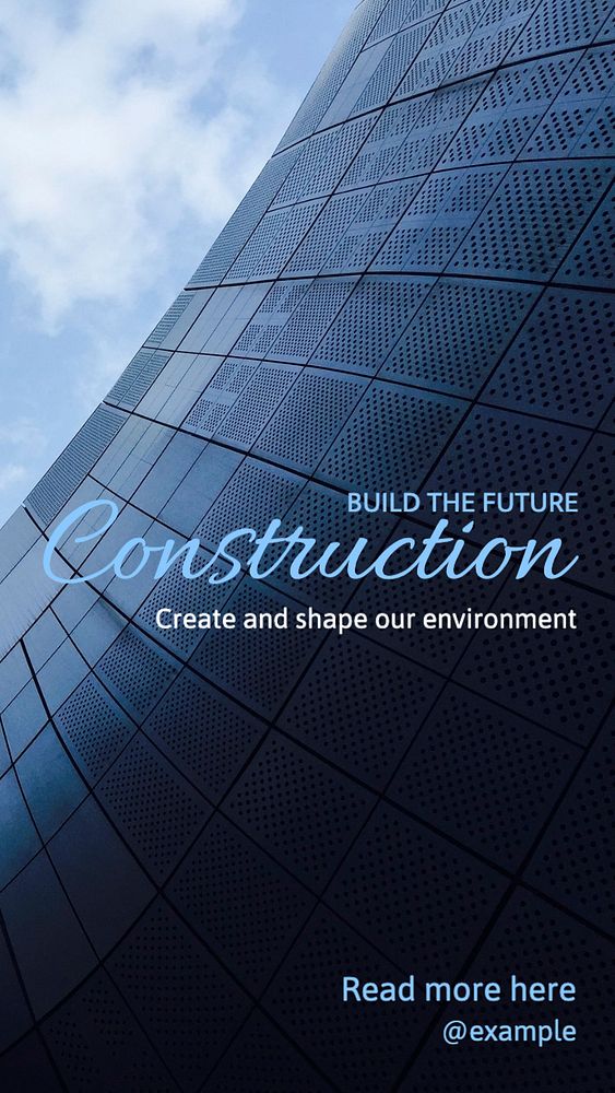 Construction Instagram story template, editable text