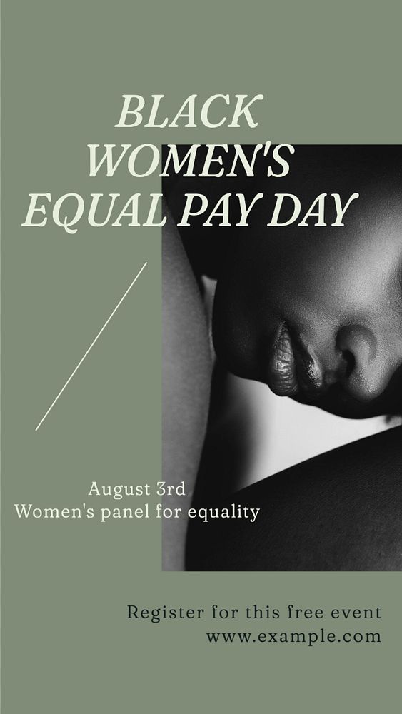 Equal pay day  Instagram story template, editable text