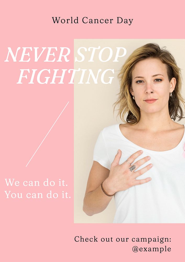 Fight cancer  poster template, editable text and design