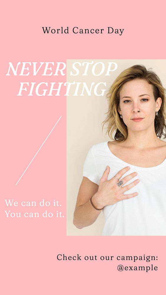 Fight cancer  Instagram story template, editable text