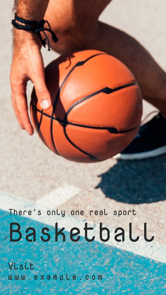 Basketball Instagram story template, editable text