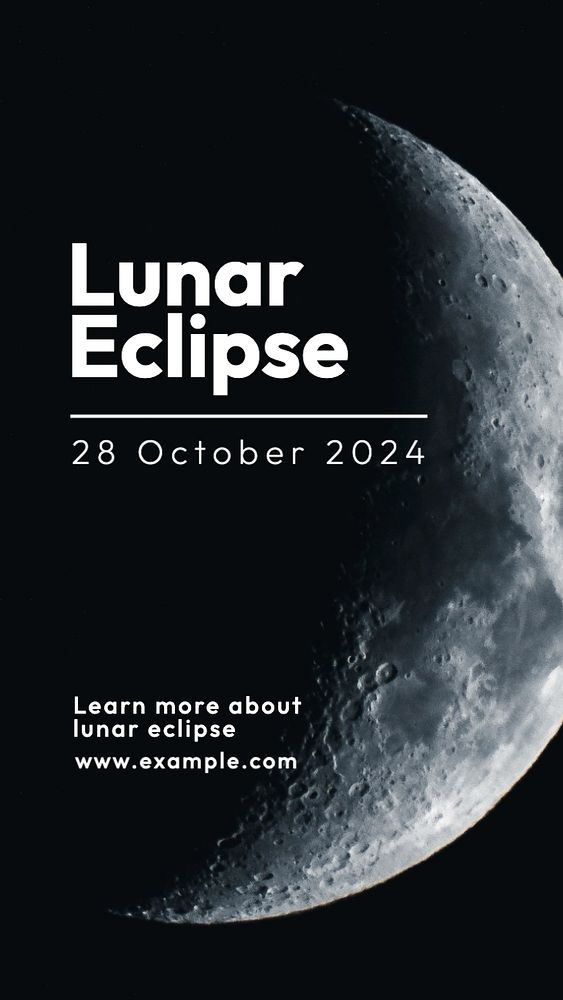 Lunar eclipse Instagram story template, editable text