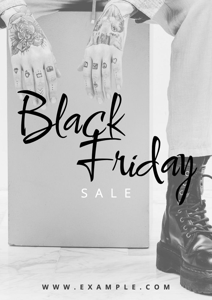 Black Friday poster template, editable text and design