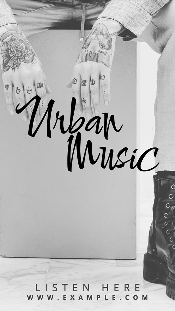 Urban music Instagram story template, editable text