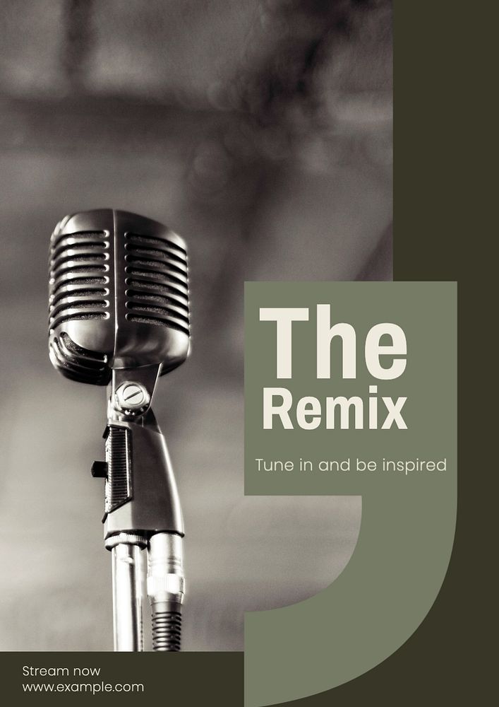 The remix  poster template, editable text and design